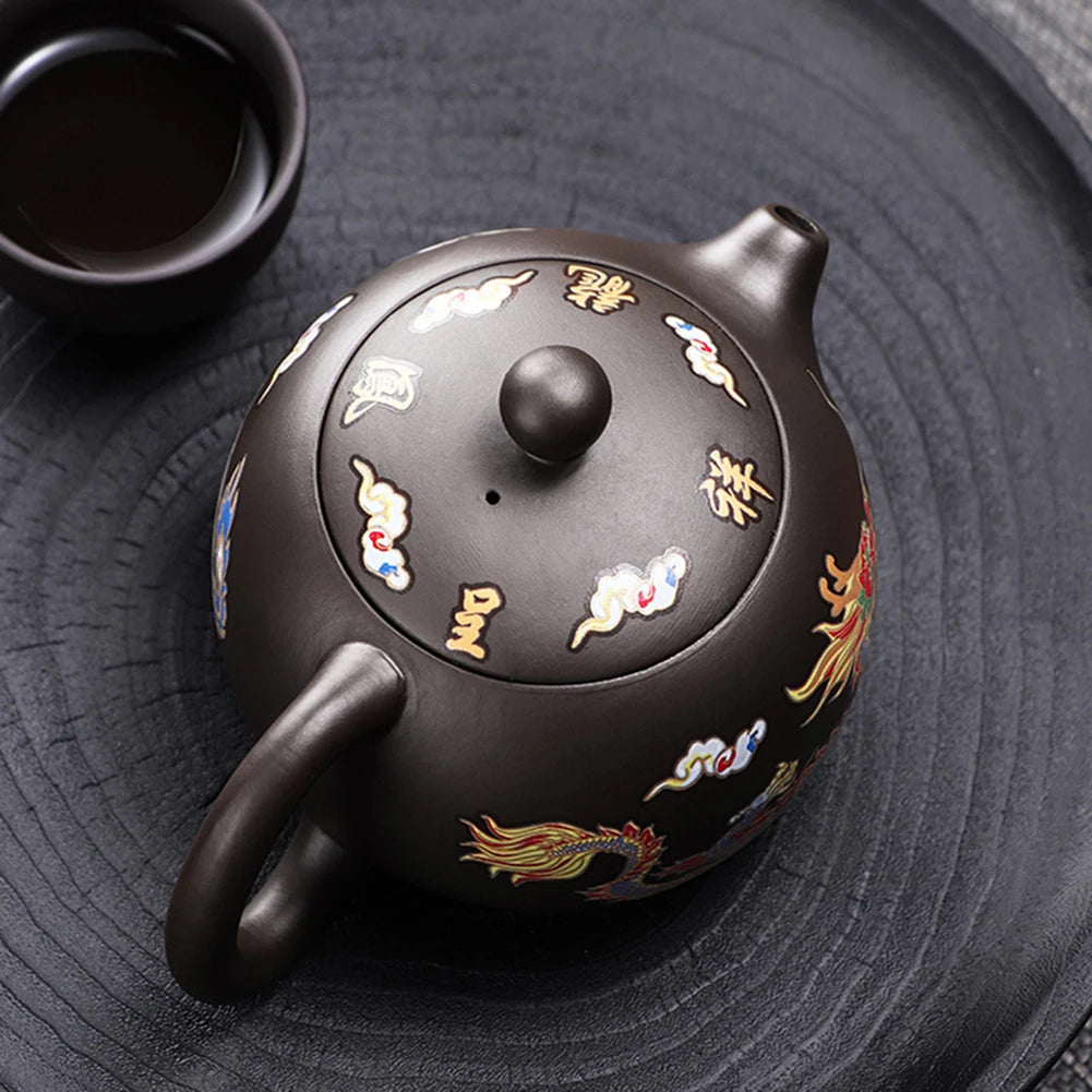 Tasses assorties argile Zisha motif dragon phénix
