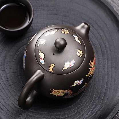 Tasses assorties argile Zisha motif dragon phénix