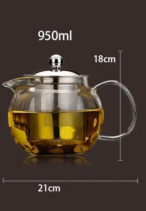 Théière en verre borosilicate résistante à la chaleur