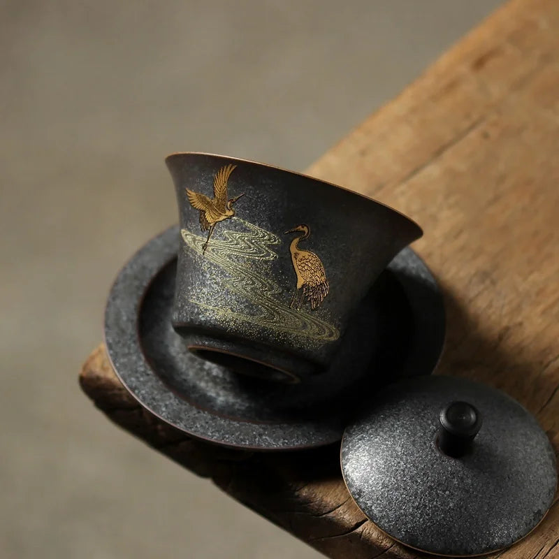 Gaiwan Grue Céleste - Céramique Décor Grue 150ml | Théara