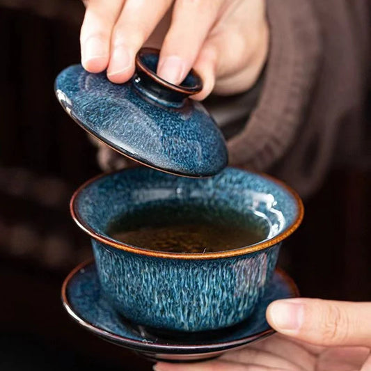 Gaiwan Lotus Étoilé - Porcelaine 150ml | Émail In-Glaze
