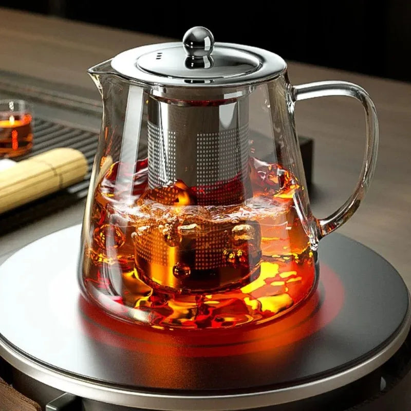 Théière en verre borosilicate avec filtre inox