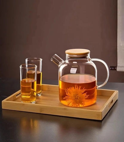 Théière verre borosilicate poignée ergonomique vue latérale