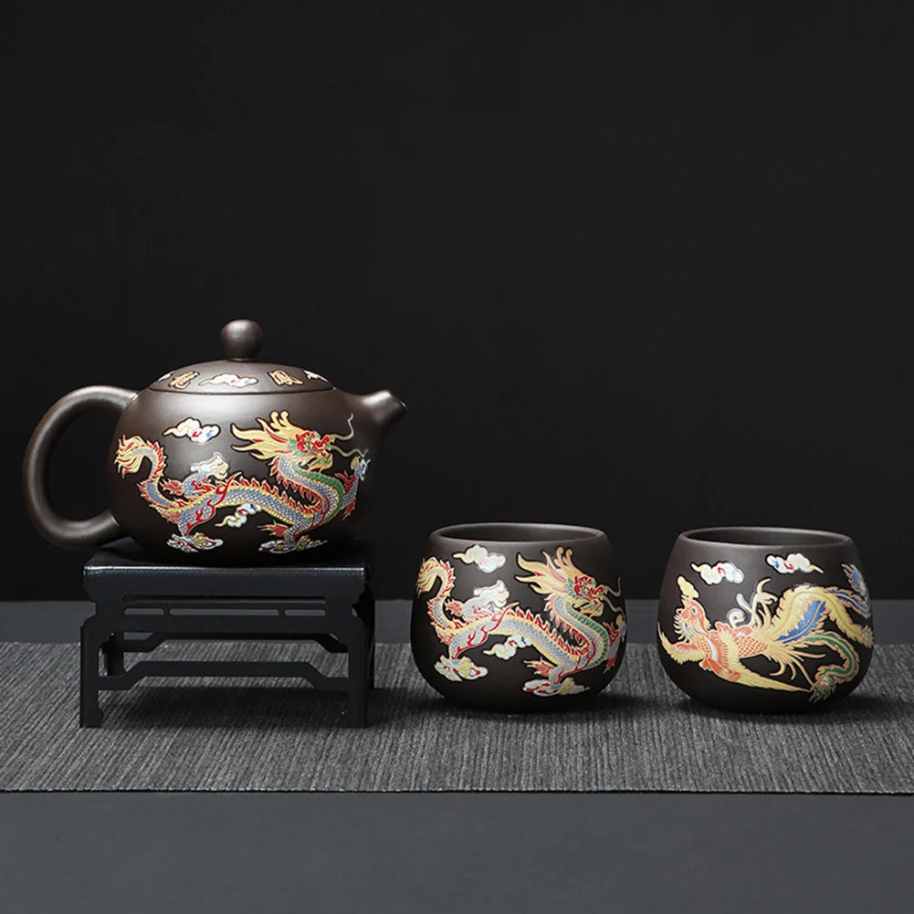 Set complet théière deux tasses Zisha présentation élégante