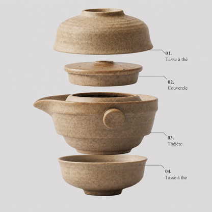 Service à Thé Duo Nomade - Céramique 220ml | Format Voyage Compact