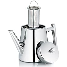 Théière en acier inoxydable avec panier infuseur amovible