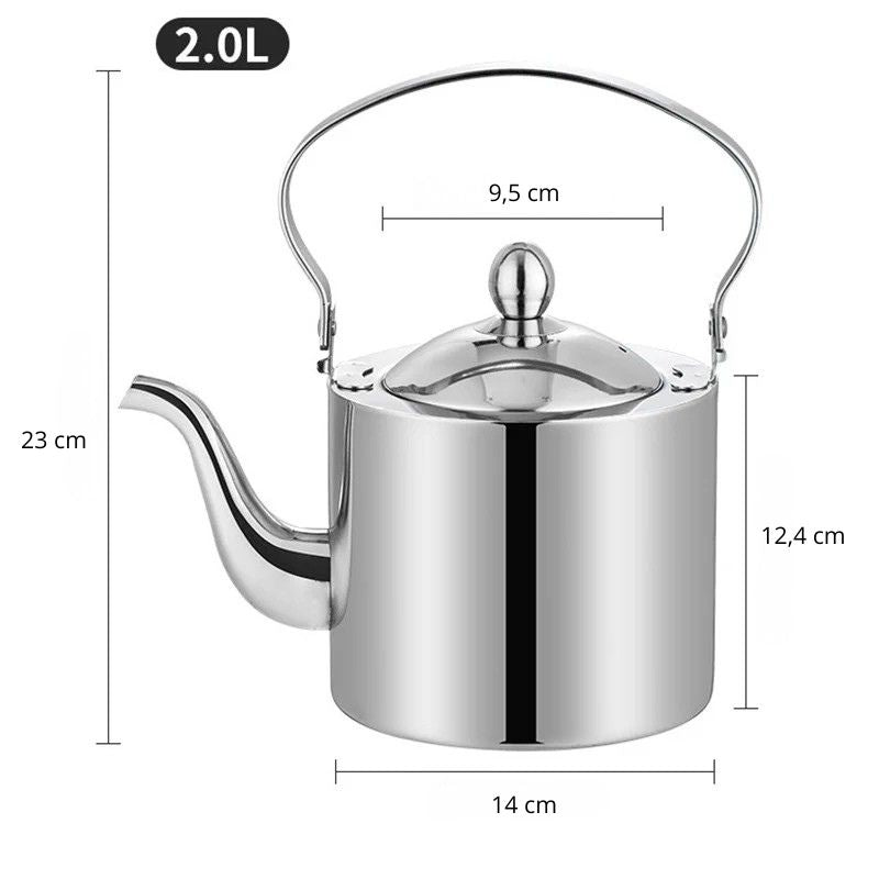 Dimensions et gabarit théière inox avec infuseur