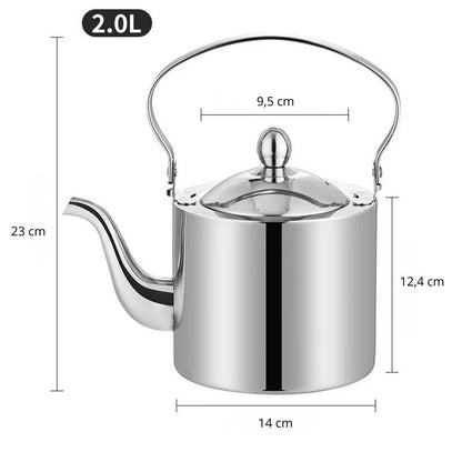 Dimensions et gabarit théière inox avec infuseur