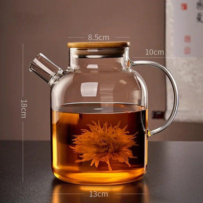 Gabarit et dimensions théière verre borosilicate 1,8L