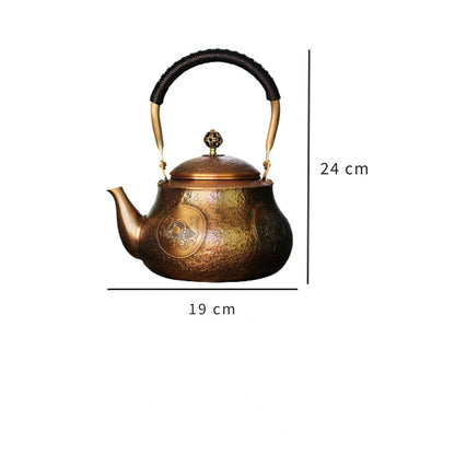 Dimensions et gabarit théière cuivre 1500 ml