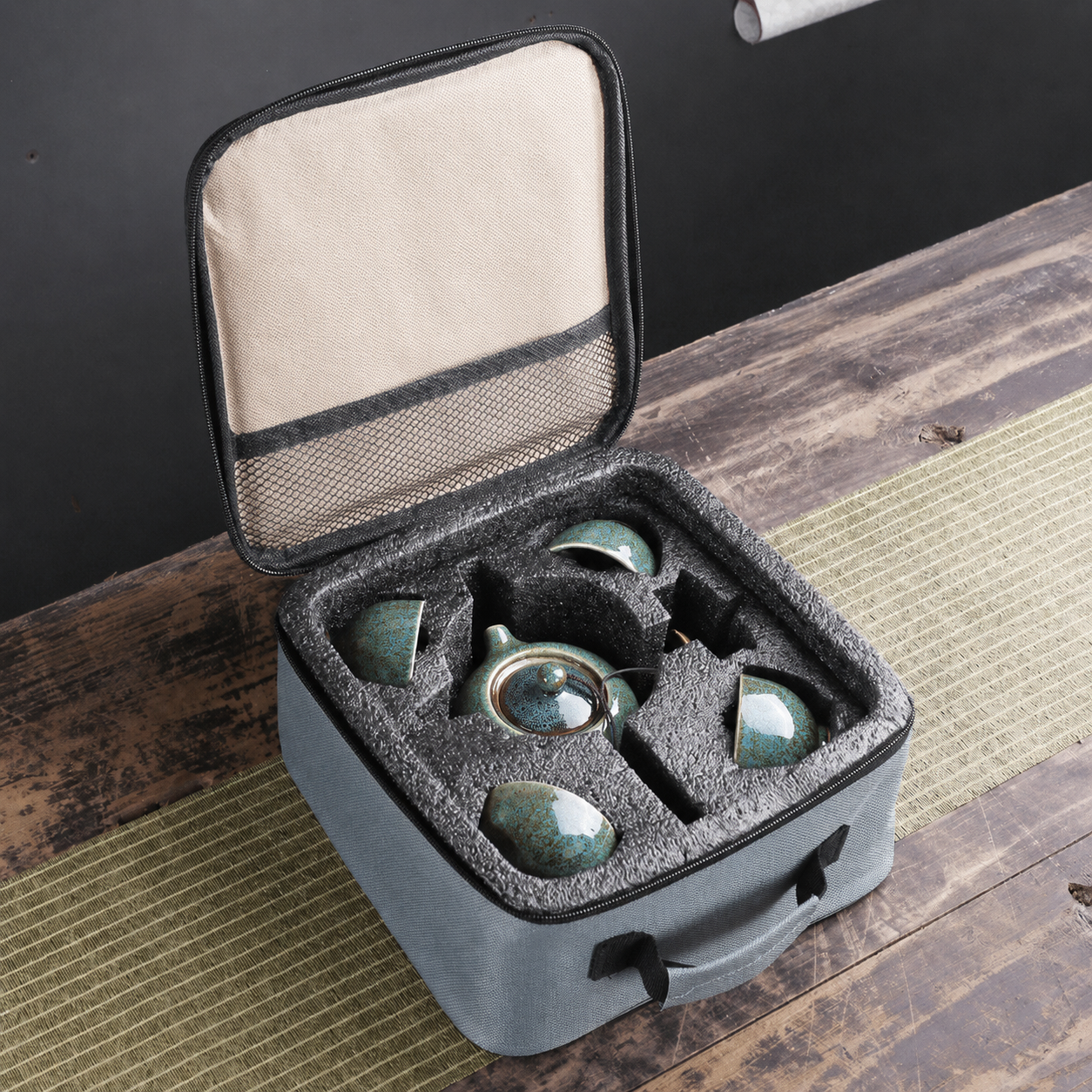 Service à Thé Voyage Céleste - Céramique 200ml | Sac Nomade Inclus