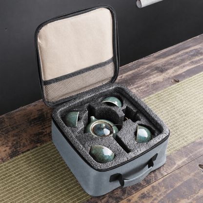 Service à Thé Voyage Céleste - Céramique 200ml | Sac Nomade Inclus