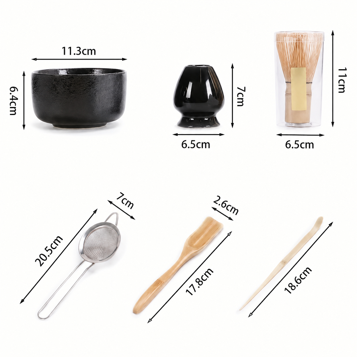 Service à Thé Matcha Essentiel - Céramique 6 Pièces | Tamis Inclus