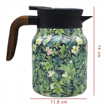 Thermos isotherme floral inox poignée ergonomique